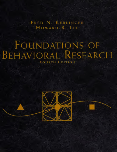 Foundations of Behavioral Research (4th Edition) - Scanned Pdf with Ocr
